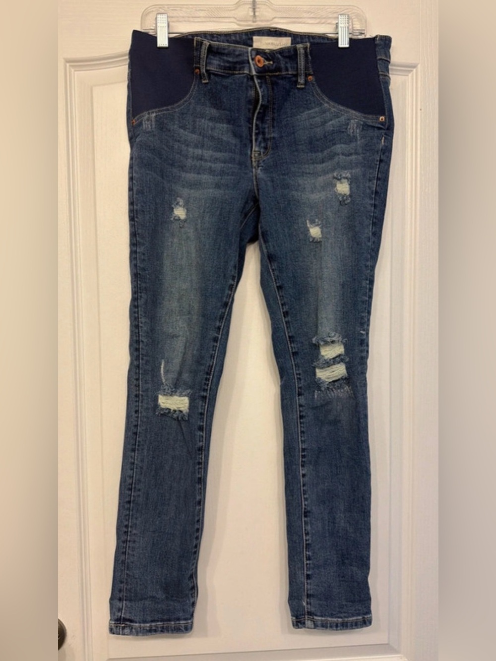 Pinkblush Dark Blue Distressed Skinny Jeans